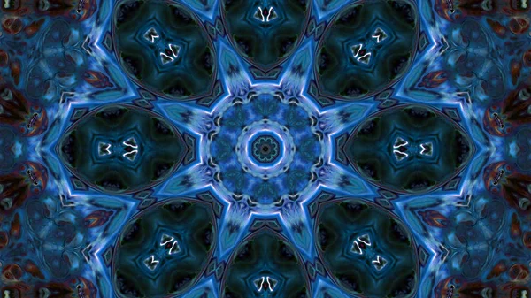 Soyut boya fırça mürekkep patlayabilir formanın düzgün kavramı simetrik desen süs dekoratif Kaleidoscope hareketi geometrik daire ve yıldız şekli