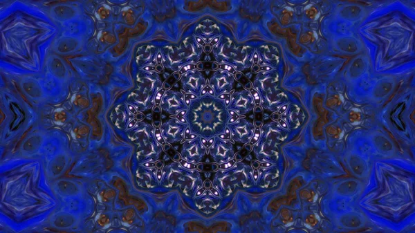 Soyut boya fırça mürekkep patlayabilir formanın düzgün kavramı simetrik desen süs dekoratif Kaleidoscope hareketi geometrik daire ve yıldız şekli