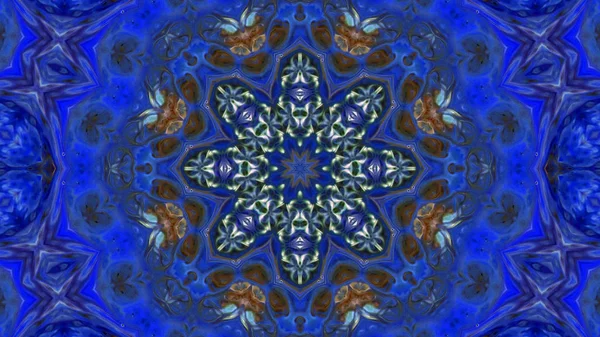 Soyut boya fırça mürekkep patlayabilir formanın düzgün kavramı simetrik desen süs dekoratif Kaleidoscope hareketi geometrik daire ve yıldız şekli