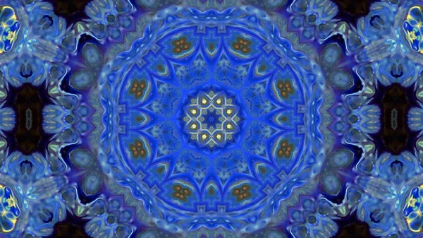 Soyut boya fırça mürekkep patlayabilir formanın düzgün kavramı simetrik desen süs dekoratif Kaleidoscope hareketi geometrik daire ve yıldız şekli