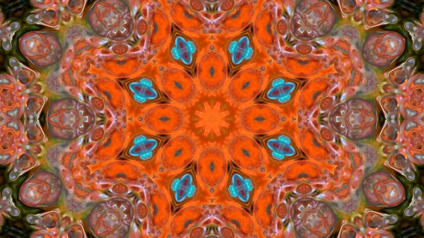 Soyut boya fırça mürekkep patlayabilir formanın düzgün kavramı simetrik desen süs dekoratif Kaleidoscope hareketi geometrik daire ve yıldız şekli