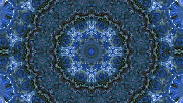 Soyut boya fırça mürekkep patlayabilir formanın düzgün kavramı simetrik desen süs dekoratif Kaleidoscope hareketi geometrik daire ve yıldız şekli