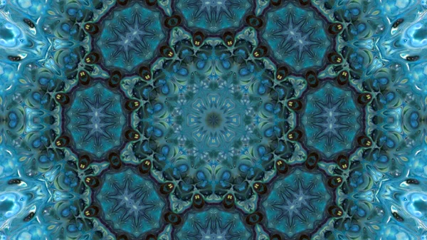 Soyut boya fırça mürekkep patlayabilir formanın düzgün kavramı simetrik desen süs dekoratif Kaleidoscope hareketi geometrik daire ve yıldız şekli