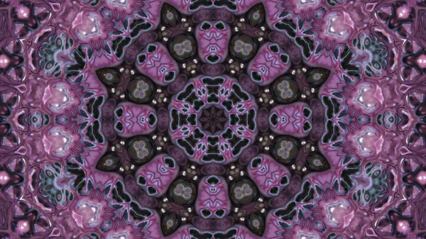 Soyut boya fırça mürekkep patlayabilir formanın düzgün kavramı simetrik desen süs dekoratif Kaleidoscope hareketi geometrik daire ve yıldız şekli