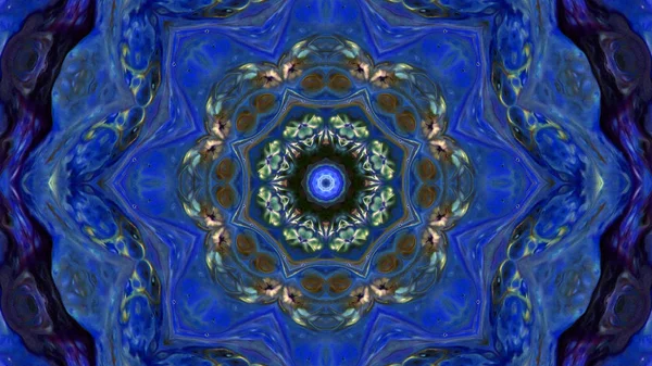 Soyut boya fırça mürekkep patlayabilir formanın düzgün kavramı simetrik desen süs dekoratif Kaleidoscope hareketi geometrik daire ve yıldız şekli