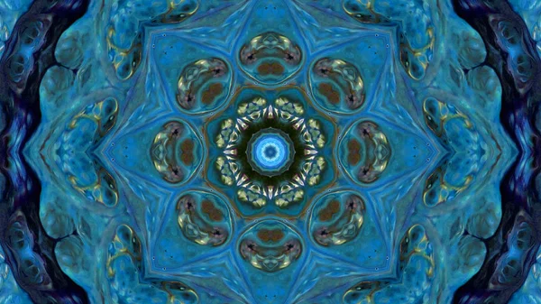 Soyut boya fırça mürekkep patlayabilir formanın düzgün kavramı simetrik desen süs dekoratif Kaleidoscope hareketi geometrik daire ve yıldız şekli