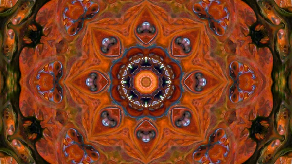 Soyut boya fırça mürekkep patlayabilir formanın düzgün kavramı simetrik desen süs dekoratif Kaleidoscope hareketi geometrik daire ve yıldız şekli