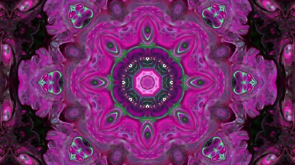 Soyut boya fırça mürekkep patlayabilir formanın düzgün kavramı simetrik desen süs dekoratif Kaleidoscope hareketi geometrik daire ve yıldız şekli