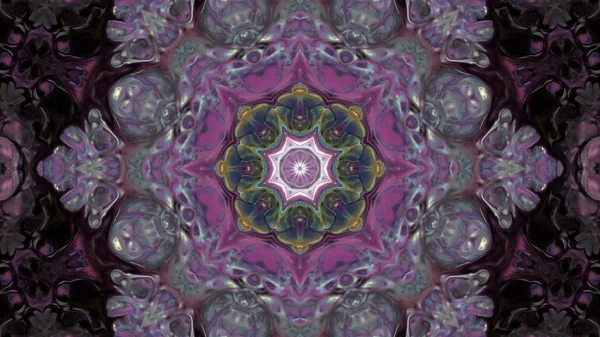 Soyut boya fırça mürekkep patlayabilir formanın düzgün kavramı simetrik desen süs dekoratif Kaleidoscope hareketi geometrik daire ve yıldız şekli