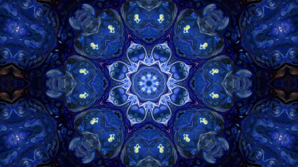 Soyut boya fırça mürekkep patlayabilir formanın düzgün kavramı simetrik desen süs dekoratif Kaleidoscope hareketi geometrik daire ve yıldız şekli