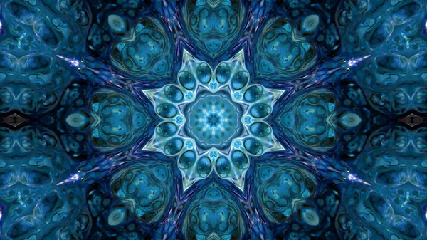 Soyut boya fırça mürekkep patlayabilir formanın düzgün kavramı simetrik desen süs dekoratif Kaleidoscope hareketi geometrik daire ve yıldız şekli