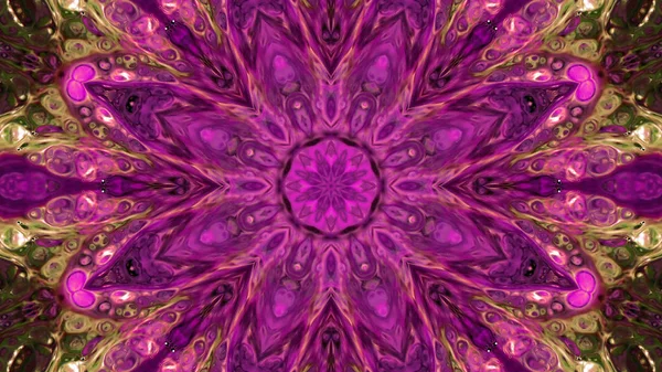 Soyut boya fırça mürekkep patlayabilir formanın düzgün kavramı simetrik desen süs dekoratif Kaleidoscope hareketi geometrik daire ve yıldız şekli