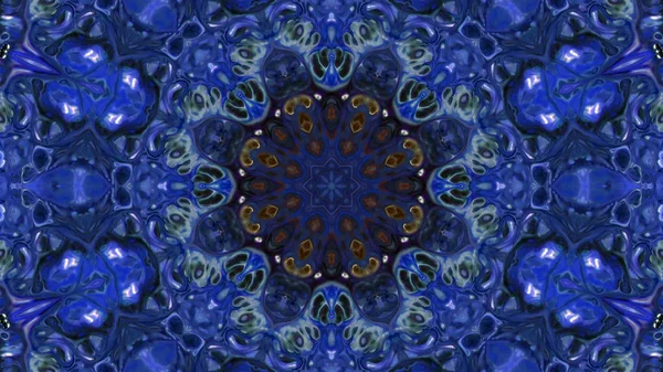 Soyut boya fırça mürekkep patlayabilir formanın düzgün kavramı simetrik desen süs dekoratif Kaleidoscope hareketi geometrik daire ve yıldız şekli