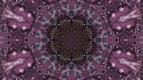 Soyut boya fırça mürekkep patlayabilir formanın düzgün kavramı simetrik desen süs dekoratif Kaleidoscope hareketi geometrik daire ve yıldız şekli