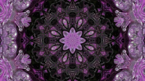 Soyut boya fırça mürekkep patlayabilir formanın düzgün kavramı simetrik desen süs dekoratif Kaleidoscope hareketi geometrik daire ve yıldız şekli