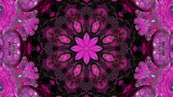 Soyut boya fırça mürekkep patlayabilir formanın düzgün kavramı simetrik desen süs dekoratif Kaleidoscope hareketi geometrik daire ve yıldız şekli