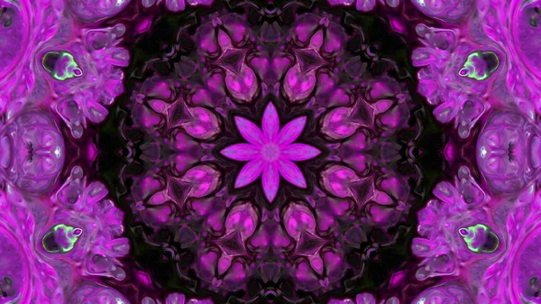 Soyut boya fırça mürekkep patlayabilir formanın düzgün kavramı simetrik desen süs dekoratif Kaleidoscope hareketi geometrik daire ve yıldız şekli