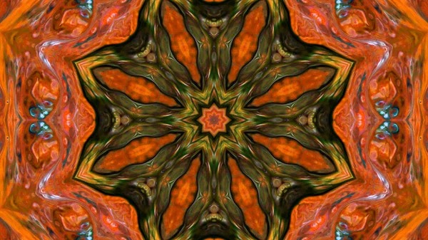 Soyut boya fırça mürekkep patlayabilir formanın düzgün kavramı simetrik desen süs dekoratif Kaleidoscope hareketi geometrik daire ve yıldız şekli