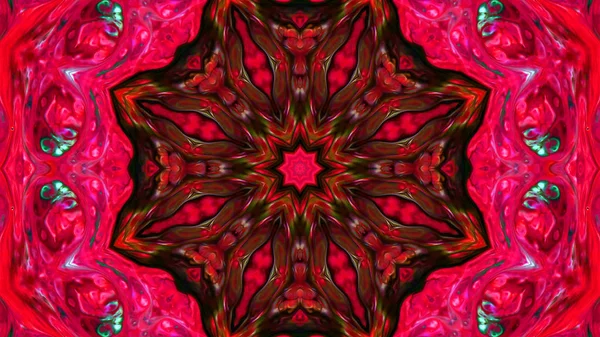 Soyut boya fırça mürekkep patlayabilir formanın düzgün kavramı simetrik desen süs dekoratif Kaleidoscope hareketi geometrik daire ve yıldız şekli