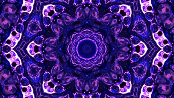 Soyut boya fırça mürekkep patlayabilir formanın düzgün kavramı simetrik desen süs dekoratif Kaleidoscope hareketi geometrik daire ve yıldız şekli