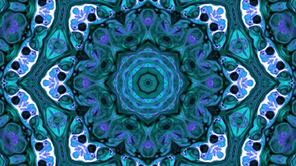 Soyut boya fırça mürekkep patlayabilir formanın düzgün kavramı simetrik desen süs dekoratif Kaleidoscope hareketi geometrik daire ve yıldız şekli