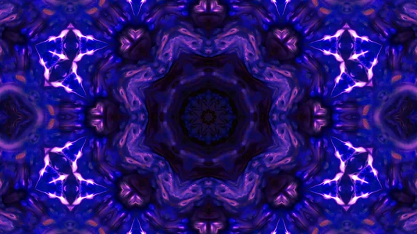 Soyut boya fırça mürekkep patlayabilir formanın düzgün kavramı simetrik desen süs dekoratif Kaleidoscope hareketi geometrik daire ve yıldız şekli