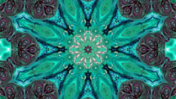 Soyut boya fırça mürekkep patlayabilir formanın düzgün kavramı simetrik desen süs dekoratif Kaleidoscope hareketi geometrik daire ve yıldız şekli