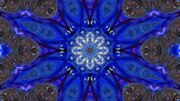 Soyut boya fırça mürekkep patlayabilir formanın düzgün kavramı simetrik desen süs dekoratif Kaleidoscope hareketi geometrik daire ve yıldız şekli