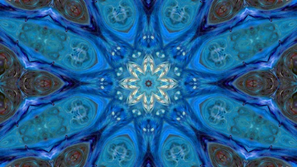 Soyut boya fırça mürekkep patlayabilir formanın düzgün kavramı simetrik desen süs dekoratif Kaleidoscope hareketi geometrik daire ve yıldız şekli