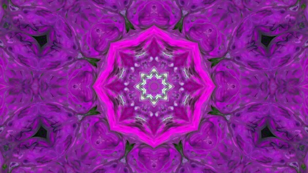 Soyut boya fırça mürekkep patlayabilir formanın düzgün kavramı simetrik desen süs dekoratif Kaleidoscope hareketi geometrik daire ve yıldız şekli