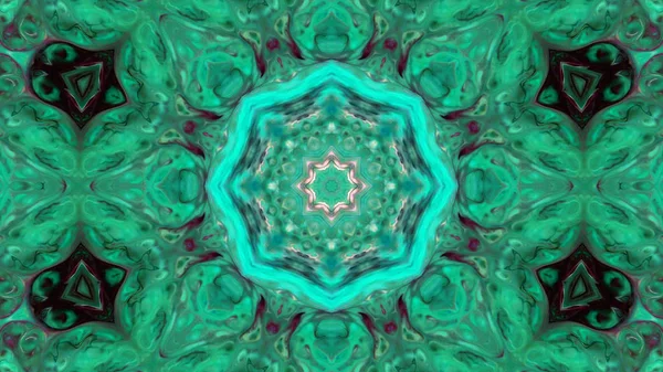 Soyut boya fırça mürekkep patlayabilir formanın düzgün kavramı simetrik desen süs dekoratif Kaleidoscope hareketi geometrik daire ve yıldız şekli