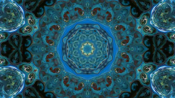 Soyut boya fırça mürekkep patlayabilir formanın düzgün kavramı simetrik desen süs dekoratif Kaleidoscope hareketi geometrik daire ve yıldız şekli