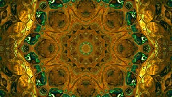 Soyut boya fırça mürekkep patlayabilir formanın düzgün kavramı simetrik desen süs dekoratif Kaleidoscope hareketi geometrik daire ve yıldız şekli