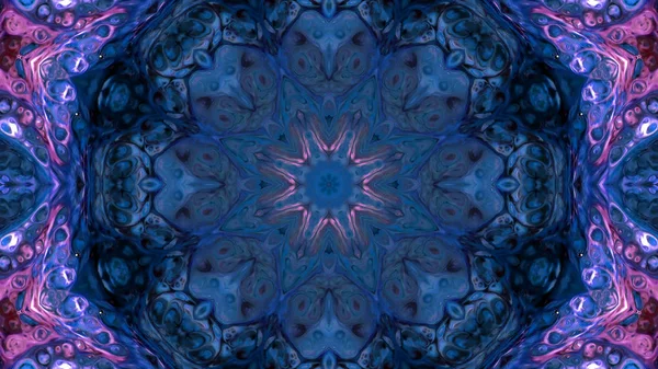 Soyut boya fırça mürekkep patlayabilir formanın düzgün kavramı simetrik desen süs dekoratif Kaleidoscope hareketi geometrik daire ve yıldız şekli