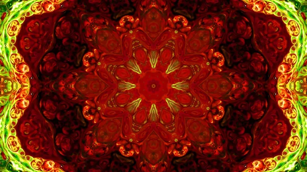 Soyut boya fırça mürekkep patlayabilir formanın düzgün kavramı simetrik desen süs dekoratif Kaleidoscope hareketi geometrik daire ve yıldız şekli