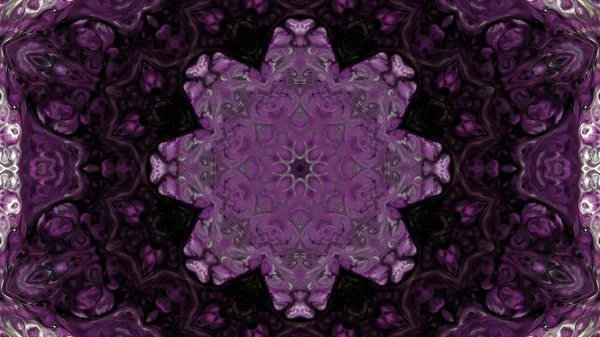 Soyut boya fırça mürekkep patlayabilir formanın düzgün kavramı simetrik desen süs dekoratif Kaleidoscope hareketi geometrik daire ve yıldız şekli