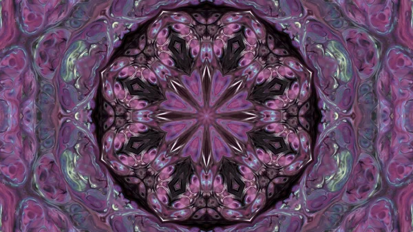 Soyut boya fırça mürekkep patlayabilir formanın düzgün kavramı simetrik desen süs dekoratif Kaleidoscope hareketi geometrik daire ve yıldız şekli