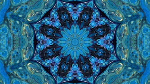 Soyut boya fırça mürekkep patlayabilir formanın düzgün kavramı simetrik desen süs dekoratif Kaleidoscope hareketi geometrik daire ve yıldız şekli