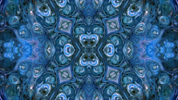 Soyut boya fırça mürekkep patlayabilir formanın düzgün kavramı simetrik desen süs dekoratif Kaleidoscope hareketi geometrik daire ve yıldız şekli