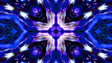 Soyut boya fırça mürekkep patlayabilir formanın düzgün kavramı simetrik desen süs dekoratif Kaleidoscope hareketi geometrik daire ve yıldız şekli