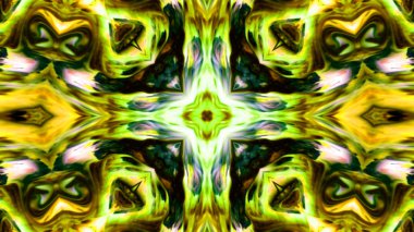 Soyut boya fırça mürekkep patlayabilir formanın düzgün kavramı simetrik desen süs dekoratif Kaleidoscope hareketi geometrik daire ve yıldız şekli