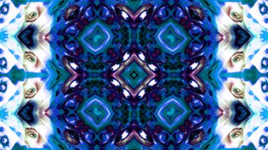 Soyut boya fırça mürekkep patlayabilir formanın düzgün kavramı simetrik desen süs dekoratif Kaleidoscope hareketi geometrik daire ve yıldız şekli