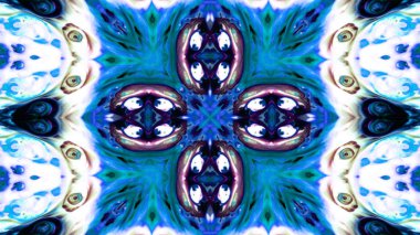 Soyut boya fırça mürekkep patlayabilir formanın düzgün kavramı simetrik desen süs dekoratif Kaleidoscope hareketi geometrik daire ve yıldız şekli