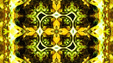 Soyut boya fırça mürekkep patlayabilir formanın düzgün kavramı simetrik desen süs dekoratif Kaleidoscope hareketi geometrik daire ve yıldız şekli