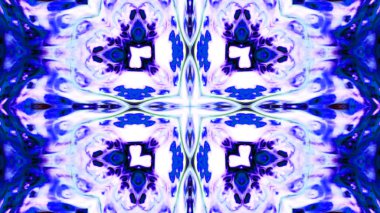 Soyut boya fırça mürekkep patlayabilir formanın düzgün kavramı simetrik desen süs dekoratif Kaleidoscope hareketi geometrik daire ve yıldız şekli