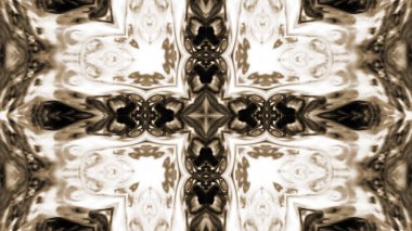 Soyut boya fırça mürekkep patlayabilir formanın düzgün kavramı simetrik desen süs dekoratif Kaleidoscope hareketi geometrik daire ve yıldız şekli