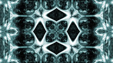 Soyut boya fırça mürekkep patlayabilir formanın düzgün kavramı simetrik desen süs dekoratif Kaleidoscope hareketi geometrik daire ve yıldız şekli