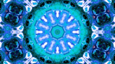 Soyut boya fırça mürekkep patlayabilir formanın düzgün kavramı simetrik desen süs dekoratif Kaleidoscope hareketi geometrik daire ve yıldız şekli