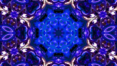 Soyut boya fırça mürekkep patlayabilir formanın düzgün kavramı simetrik desen süs dekoratif Kaleidoscope hareketi geometrik daire ve yıldız şekli