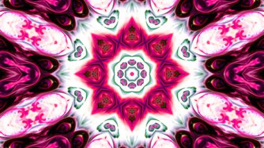 Soyut boya fırça mürekkep patlayabilir formanın düzgün kavramı simetrik desen süs dekoratif Kaleidoscope hareketi geometrik daire ve yıldız şekli